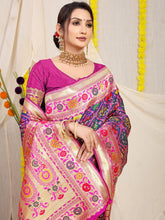 Vasudha Chex Golden Zari Worked Heavy Banarasi Purple Saree